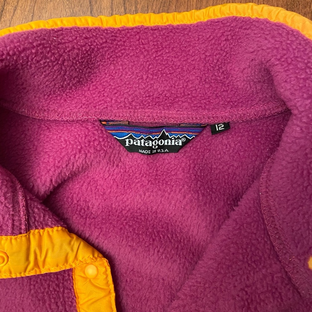 Patagonia Girls Micro D Snap Pullover Size 12 - Picture 2 of 4